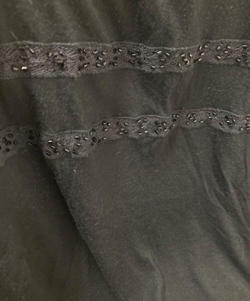 VALENTINO（ヴァレンティノ）VALENTINO (ヴァレンティノ) ビーズ装飾レース切替カットソー ブラック サイズ:8の古着・服飾アイテム