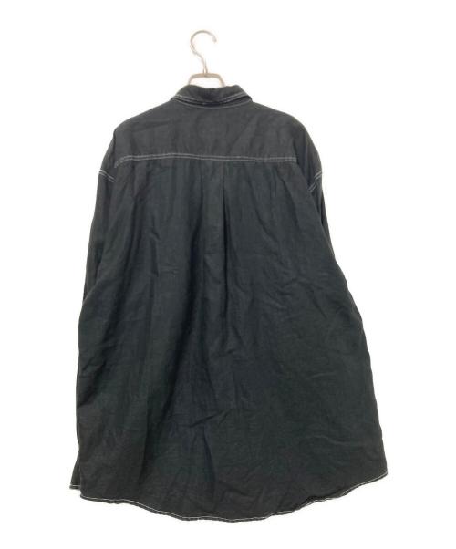 GOOUCH（グーチ）GOOUCH (グーチ) リネン100 ステッチシャツ ブラック サイズ:Lの古着・服飾アイテム
