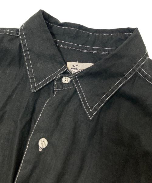 GOOUCH（グーチ）GOOUCH (グーチ) リネン100 ステッチシャツ ブラック サイズ:Lの古着・服飾アイテム