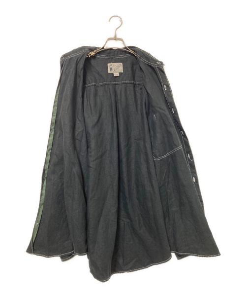 GOOUCH（グーチ）GOOUCH (グーチ) リネン100 ステッチシャツ ブラック サイズ:Lの古着・服飾アイテム