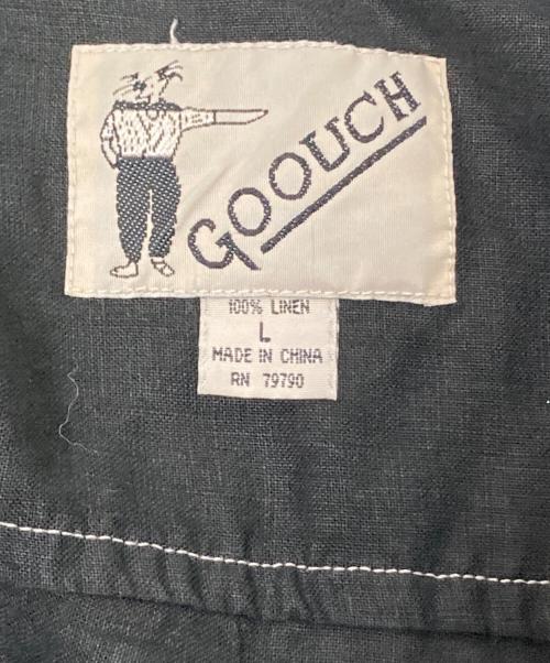 GOOUCH（グーチ）GOOUCH (グーチ) リネン100 ステッチシャツ ブラック サイズ:Lの古着・服飾アイテム