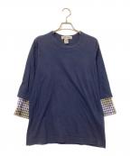 COMME des GARCONS SHIRTコムデギャルソンシャツ）の古着「切替カットソー」｜ネイビー