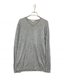 JOHN SMEDLEY（ジョンスメドレー）の古着「ウールVネックニット」｜グレー