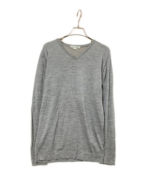 JOHN SMEDLEY（ジョンスメドレー）JOHN SMEDLEY (ジョンスメドレー) ウールVネックニット グレー サイズ:Sの古着・服飾アイテム