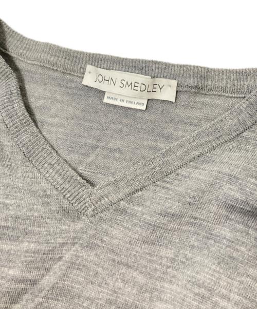 JOHN SMEDLEY（ジョンスメドレー）JOHN SMEDLEY (ジョンスメドレー) ウールVネックニット グレー サイズ:Sの古着・服飾アイテム