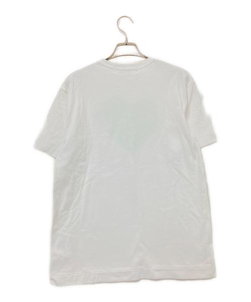 PLAY COMME des GARCONS（プレイコムデギャルソン）PLAY COMME des GARCONS (プレイコムデギャルソン) ハートプリントTシャツ ホワイト×グリーン サイズ:Mの古着・服飾アイテム
