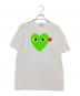 PLAY COMME des GARCONS（プレイコムデギャルソン）の古着「ハートプリントTシャツ」｜ホワイト×グリーン