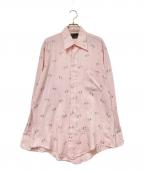 Searsシアーズ）の古着「70‘SプリントL/Sシャツ」｜ピンク