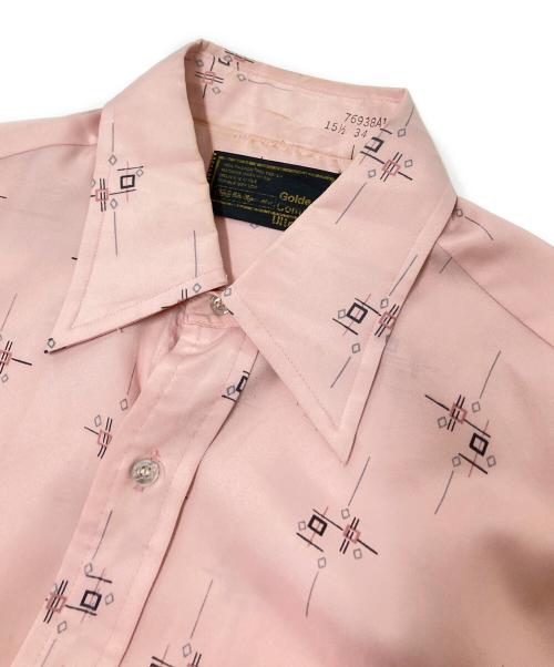Sears（シアーズ）Sears (シアーズ) 70‘SプリントL/Sシャツ ピンク サイズ:34の古着・服飾アイテム