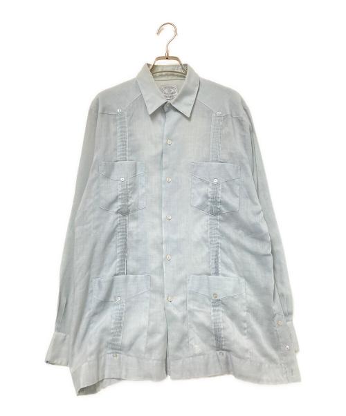 ADOLFO LA GUAYABERA（アドルフォ・ラ・グアヤベラ）ADOLFO LA GUAYABERA (アドルフォ・ラ・グアヤベラ) L/Sキューバシャツ グレー サイズ:下記参照の古着・服飾アイテム