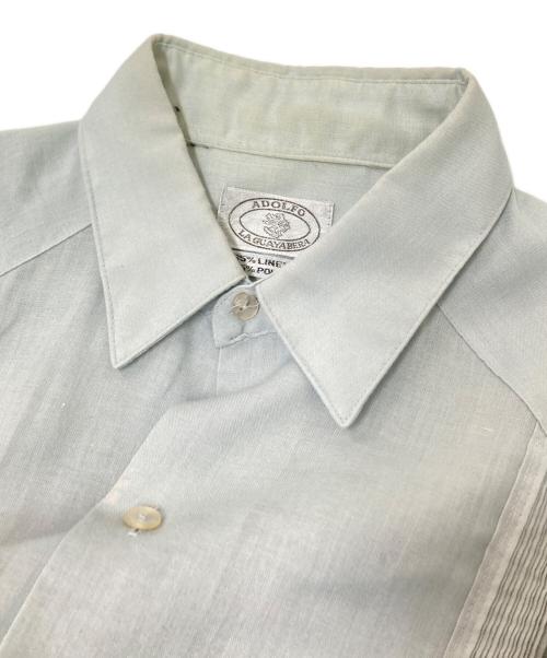 ADOLFO LA GUAYABERA（アドルフォ・ラ・グアヤベラ）ADOLFO LA GUAYABERA (アドルフォ・ラ・グアヤベラ) L/Sキューバシャツ グレー サイズ:下記参照の古着・服飾アイテム