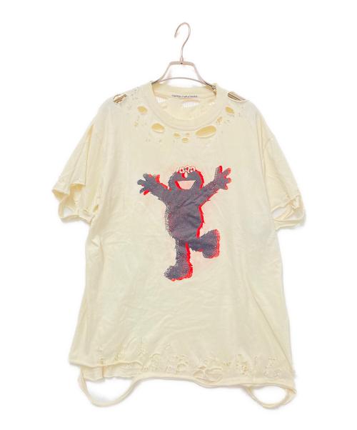 TEPPEI FURUYAMA（テッペイフルヤマ）TEPPEI FURUYAMA (テッペイフルヤマ) ダメージ加工Tシャツ イエロー サイズ:下記参照の古着・服飾アイテム
