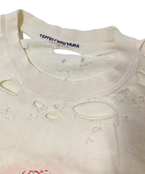 TEPPEI FURUYAMA（テッペイフルヤマ）TEPPEI FURUYAMA (テッペイフルヤマ) ダメージ加工Tシャツ イエロー サイズ:下記参照の古着・服飾アイテム