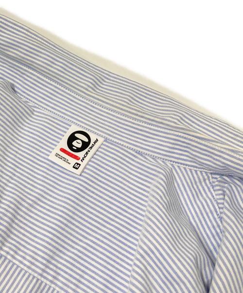 Aape BY A BATHING APE（エーエイプ バイ アベイシングエイプ）Aape BY A BATHING APE (エーエイプ バイ アベイシングエイプ) ボタンダウンシャツ ホワイト×ブルー サイズ:Mの古着・服飾アイテム