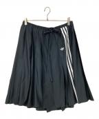 adidasアディダス）の古着「リボン プリーツ マキシスカート」｜ブラック