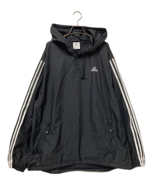 adidas（アディダス）adidas (アディダス) 00‘Sプルオーバーパーカー ブラック×ホワイト サイズ:2XOの古着・服飾アイテム