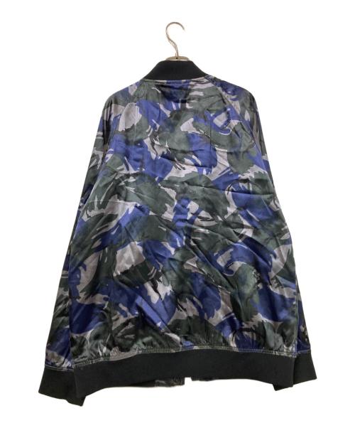 stussy（ステューシー）stussy (ステューシー) カモフラサテンスタジャン グリーン×ネイビー サイズ:XLの古着・服飾アイテム