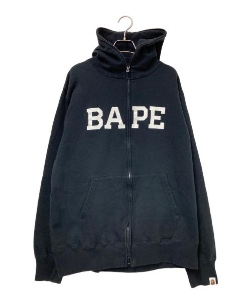 A BATHING APE（アベイシングエイプ）A BATHING APE (アベイシングエイプ) ジップパーカー ブラック×ホワイト サイズ:2XLの古着・服飾アイテム