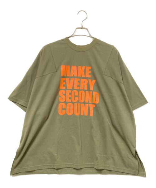 AMBERGLEAM（アンバーグリーム）AMBERGLEAM (アンバーグリーム) ロゴTシャツ オリーブ×オレンジ サイズ:M 未使用品の古着・服飾アイテム