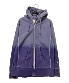 Champion REVERSE WEAVE（チャンピオン リバース ウィーブ）の古着「復刻 フェード加工ジップパーカー」｜ネイビー×グレー