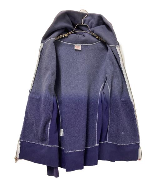 Champion REVERSE WEAVE（チャンピオン リバース ウィーブ）Champion REVERSE WEAVE (チャンピオン リバース ウィーブ) 復刻 フェード加工ジップパーカー ネイビー×グレー サイズ:XLの古着・服飾アイテム