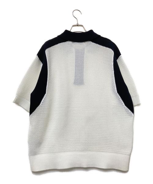 CULLNI（クルニ）CULLNI (クルニ) メッシュニットポロシャツ ホワイト×ブラック サイズ:1の古着・服飾アイテム