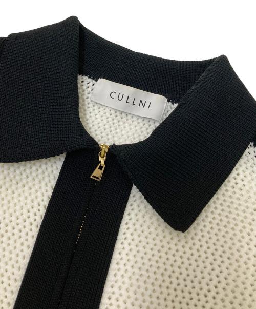 CULLNI（クルニ）CULLNI (クルニ) メッシュニットポロシャツ ホワイト×ブラック サイズ:1の古着・服飾アイテム