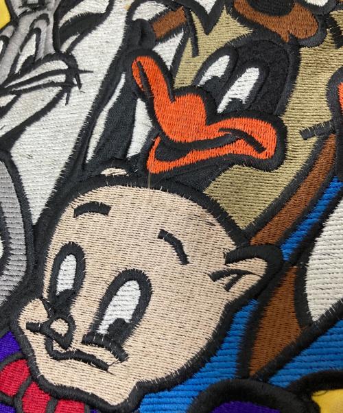 JEFF HAMILTON（ジェフハミルトン）JEFF HAMILTON (ジェフハミルトン) LOONEY TUNES (ルーニーチューンズ) レザー切替ジャケット ブラック サイズ:Xの古着・服飾アイテム