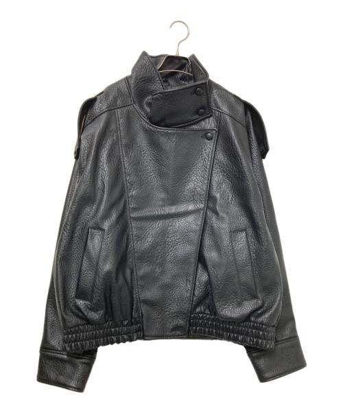 ZARA（ザラ）ZARA (ザラ) フェイクスタンドカラーレザージャケット ブラック サイズ:XXLの古着・服飾アイテム