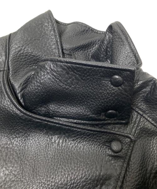 ZARA（ザラ）ZARA (ザラ) フェイクスタンドカラーレザージャケット ブラック サイズ:XXLの古着・服飾アイテム