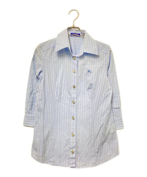 BURBERRY BLUE LABEL（バーバリー ブルー レーベル）BURBERRY BLUE LABEL (バーバリー ブルー レーベル) ストライプシャツ ブルー サイズ:38の古着・服飾アイテム