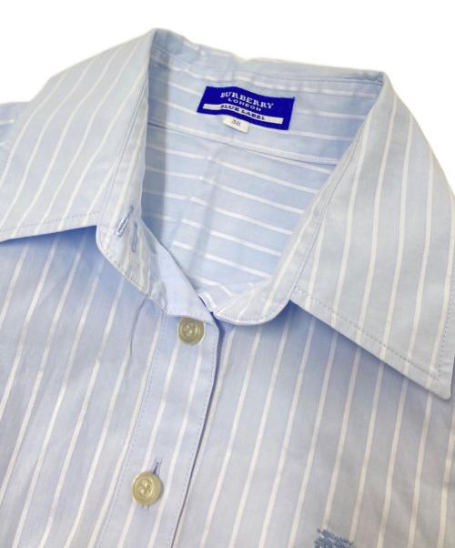 BURBERRY BLUE LABEL（バーバリー ブルー レーベル）BURBERRY BLUE LABEL (バーバリー ブルー レーベル) ストライプシャツ ブルー サイズ:38の古着・服飾アイテム