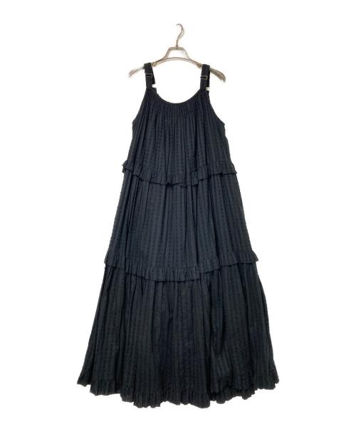 freada（フリーダ）freada (フリーダ) インド ドビー ティアード フリル キャミワンピース ブラック サイズ:ONEの古着・服飾アイテム