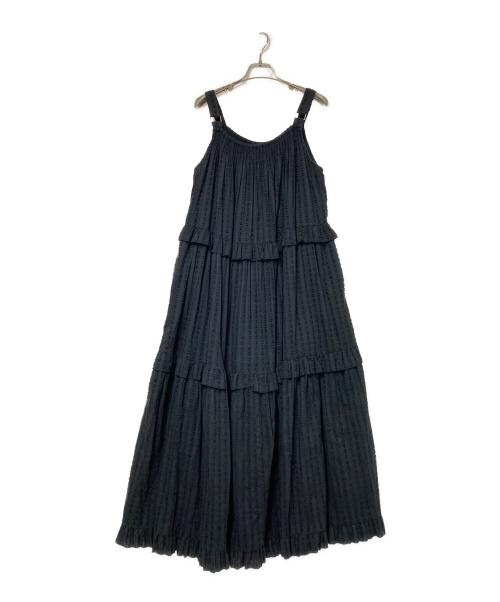 freada（フリーダ）freada (フリーダ) インド ドビー ティアード フリル キャミワンピース ブラック サイズ:ONEの古着・服飾アイテム