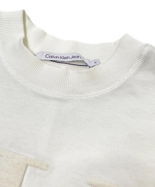 Calvin Klein Jeans（カルバンクラインジーンズ）Calvin Klein Jeans (カルバンクラインジーンズ) プレミアムモノロゴTシャツ ホワイト サイズ:Mの古着・服飾アイテム