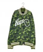 BAPE BY A BATHING APEベイプバイアベイシングエイプ）の古着「スウェットスタジャン」｜グリーン×ホワイト