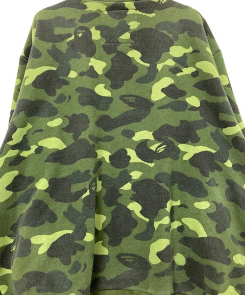 BAPE BY A BATHING APE（ベイプバイアベイシングエイプ）BAPE BY A BATHING APE (ベイプバイアベイシングエイプ) スウェットスタジャン グリーン×ホワイト サイズ:Lの古着・服飾アイテム