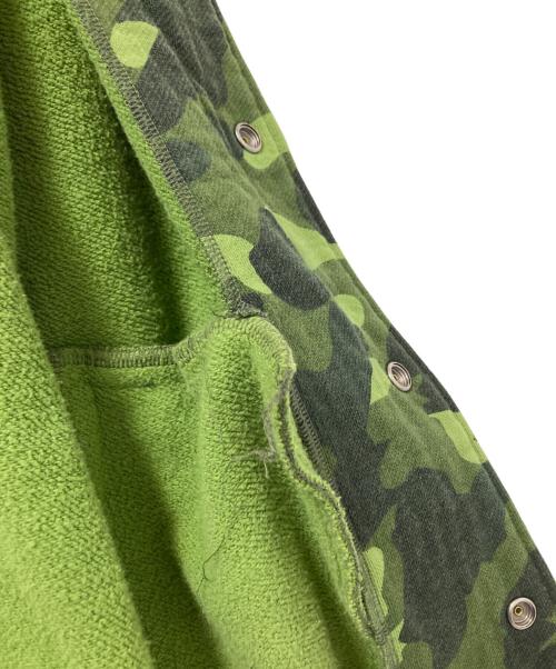 BAPE BY A BATHING APE（ベイプバイアベイシングエイプ）BAPE BY A BATHING APE (ベイプバイアベイシングエイプ) スウェットスタジャン グリーン×ホワイト サイズ:Lの古着・服飾アイテム