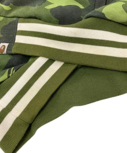BAPE BY A BATHING APE（ベイプバイアベイシングエイプ）BAPE BY A BATHING APE (ベイプバイアベイシングエイプ) スウェットスタジャン グリーン×ホワイト サイズ:Lの古着・服飾アイテム
