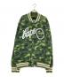 BAPE BY A BATHING APE（ベイプバイアベイシングエイプ）の古着「スウェットスタジャン」｜グリーン×ホワイト