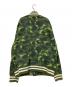 BAPE BY A BATHING APE (ベイプバイアベイシングエイプ) スウェットスタジャン グリーン×ホワイト サイズ:L：6000円