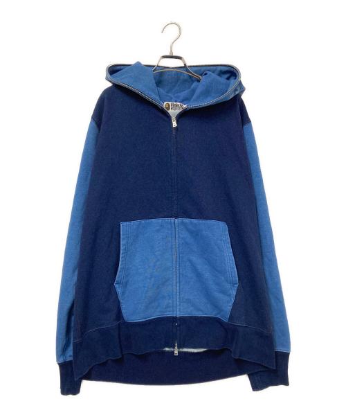A BATHING APE（アベイシングエイプ）A BATHING APE (アベイシングエイプ) シャークジップパーカー インディゴ サイズ:2XLの古着・服飾アイテム
