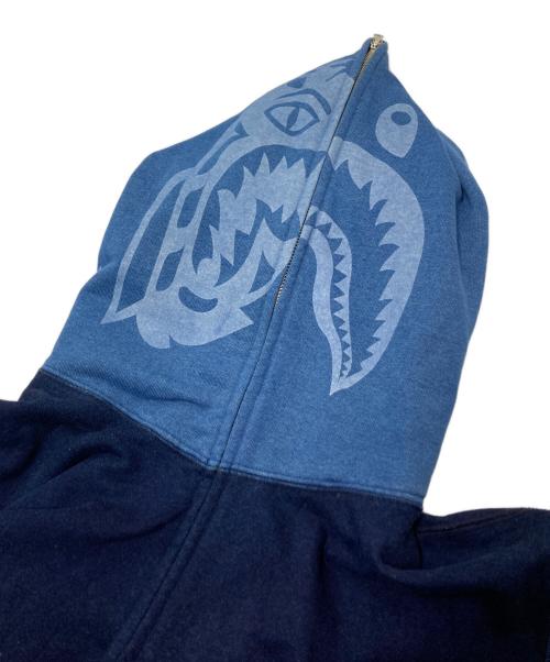 A BATHING APE（アベイシングエイプ）A BATHING APE (アベイシングエイプ) シャークジップパーカー インディゴ サイズ:2XLの古着・服飾アイテム
