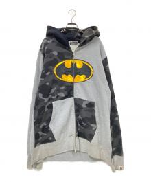 A BATHING APE×BATMAN（アベイシングエイプ×バットマン）の古着「ジップパーカー」｜グレー×ブラック