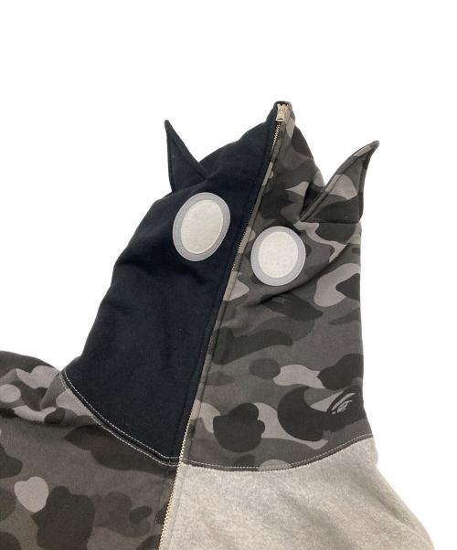 A BATHING APE（アベイシングエイプ）A BATHING APE (アベイシングエイプ) BATMAN (バットマン) ジップパーカー グレー×ブラック サイズ:2XLの古着・服飾アイテム