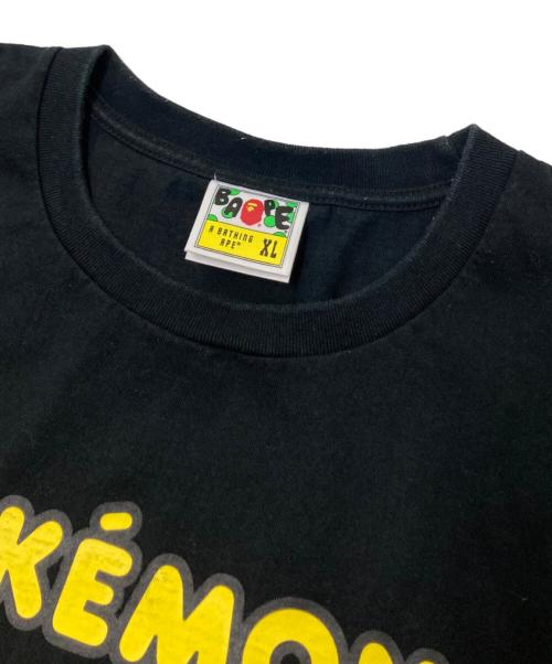 A BATHING APE（アベイシングエイプ）A BATHING APE (アベイシングエイプ) pokemon (ポケモン) プリントTシャツ ブラック サイズ:XLの古着・服飾アイテム