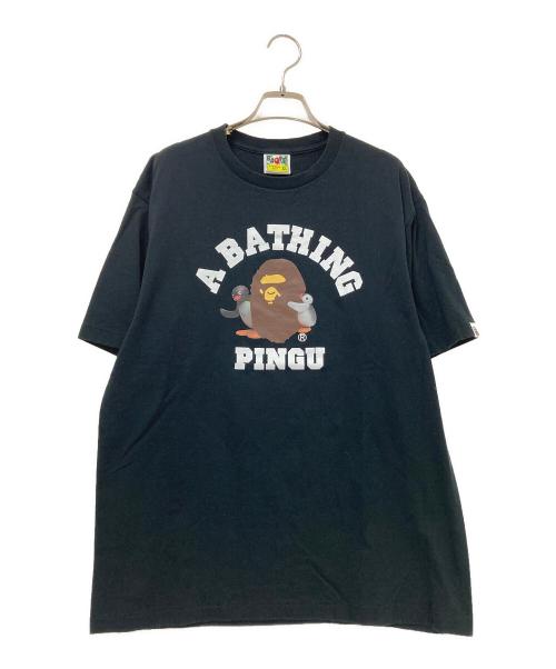 A BATHING APE（アベイシングエイプ）A BATHING APE (アベイシングエイプ) PINGU (ピング) プリントTシャツ ブラック サイズ:XLの古着・服飾アイテム