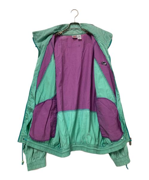 NIKE（ナイキ）NIKE (ナイキ) スタンドカラージャケット パープル×グリーン サイズ:Lの古着・服飾アイテム