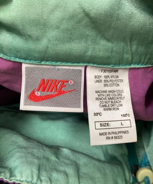 NIKE（ナイキ）NIKE (ナイキ) スタンドカラージャケット パープル×グリーン サイズ:Lの古着・服飾アイテム
