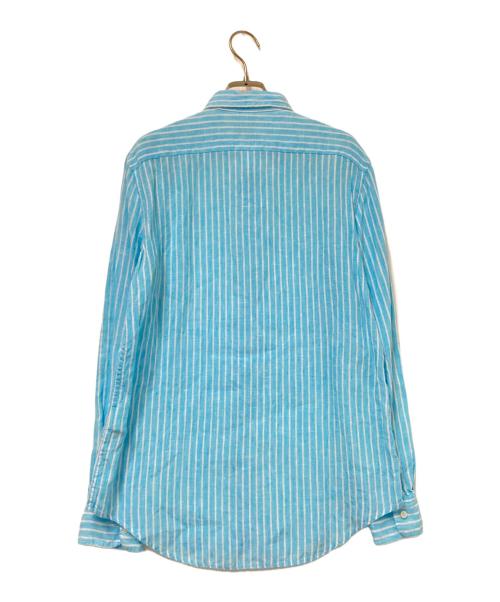 POLO RALPH LAUREN（ポロ・ラルフローレン）POLO RALPH LAUREN (ポロ・ラルフローレン) リネンストライプシャツ ブルー サイズ:Sの古着・服飾アイテム